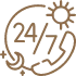 24/7 accident and emergency hotline icon
